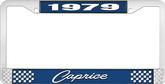 1979 Caprice Style #1 Black and Chrome License Plate Frame with White Lettering