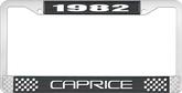 1982 Caprice Style #2 Black and Chrome License Plate Frame with White Lettering