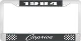 1984 Caprice Style #1 Black and Chrome License Plate Frame with White Lettering