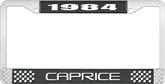 1984 Caprice Style #2 Black and Chrome License Plate Frame with White Lettering