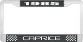 1985 Caprice Style #2 Black and Chrome License Plate Frame with White Lettering
