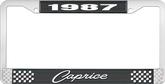 1987 Caprice Style #1 Black and Chrome License Plate Frame with White Lettering