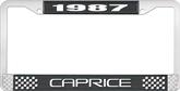 1987 Caprice Style #2 Black and Chrome License Plate Frame with White Lettering