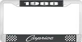 1988 Caprice Style #1 Black and Chrome License Plate Frame with White Lettering