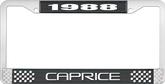 1988 Caprice Style #2 Black and Chrome License Plate Frame with White Lettering