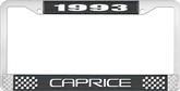 1993 Caprice Style #2 Black and Chrome License Plate Frame with White Lettering