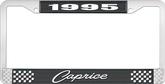 1995 Caprice Style #1 Black and Chrome License Plate Frame with White Lettering