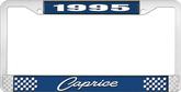 1995 Caprice Style #1 Blue and Chrome License Plate Frame with White Lettering