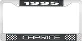 1995 Caprice Style #2 Black and Chrome License Plate Frame with White Lettering