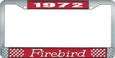 1972 Firebird License Plate Frame - Red and Chrome with White Lettering