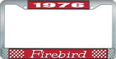 1976 Firebird License Plate Frame - Red and Chrome with White Lettering