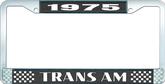 1975 Trans Am; License Plate Frame; Style #2; Black And Chrome With  White Lettering