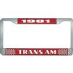 1981 Trans Am; License Plate Frame; Style #2; Red And Chrome With White Lettering