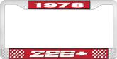 1978 Z28 License Plate Frame with Red and Chrome with White Lettering