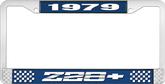 1979 Z28 License Plate Frame - Blue and Chrome with  White Lettering