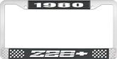 1980 Z28 License Plate Frame - Black and Chrome with  White Lettering