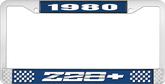 1980 Z28 License Plate Frame - Blue and Chrome with  White Lettering
