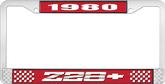 1980 Z28 License Plate Frame - Red and Chrome with White Lettering