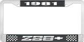 1981 Z28 License Plate Frame - Black and Chrome with  White Lettering