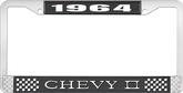 1964 Chevy II Black and Chrome License Plate Frame with White Lettering