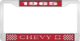 1965 Chevy II Red and Chrome License Plate Frame with White Lettering