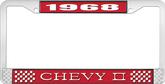 1968 Chevy II Red and Chrome License Plate Frame with White Lettering