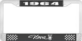1964 Nova Black and Chrome License Plate Frame with White Lettering