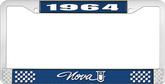 1964 Nova Blue and Chrome License Plate Frame with White Lettering