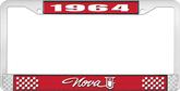 1964 Nova Red and Chrome License Plate Frame with White Lettering