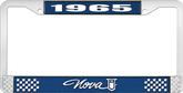 1965 Nova Blue and Chrome License Plate Frame with White Lettering