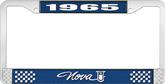 1965 Nova Blue and Chrome License Plate Frame with White Lettering