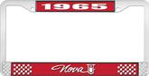 1965 Nova Red and Chrome License Plate Frame with White Lettering