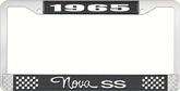 1965 Nova SS Black and Chrome License Plate Frame with White Lettering
