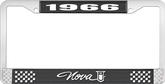 1966 Nova Black and Chrome License Plate Frame with White Lettering