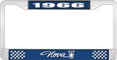 1966 Nova Blue and Chrome License Plate Frame with White Lettering