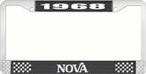 1968 Nova Black and Chrome License Plate Frame with White Lettering