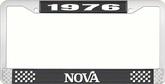 1976 Nova Black and Chrome License Plate Frame with White Lettering