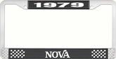 1979 Nova Black and Chrome License Plate Frame with White Lettering