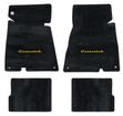 1965-68 Full Size Black Lloyd Floor Mat Set With Yellow Embroidered Early "Chevrolet" Script