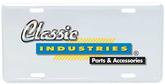 Classic Industries White Embossed License Plate