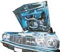 1970 Impala / Full Size Convertible Under Hood And Trunk Lid Mirror Set