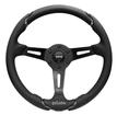 MOMO Tuning Series Gotham 14" 3-Spoke Steering Wheel - Black Leather / Dark Chrome