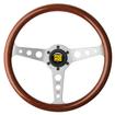 MOMO Heritage Series Indy 14" 3-Spoke Steering Wheel - Silver / Mohogany