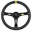 MOMO Race Series Mod.08 14" 3-Spoke Steering Wheel - Black Leather