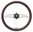 MOMO Heritage Series Super Grand Prix 14" 3-Spoke Steering Wheel - Chrome / Mohogany-Walnut