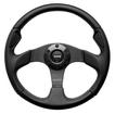 Momo Tuning Series Jet 13.8" Steering Wheel -  Black Airleather, Black Spokes