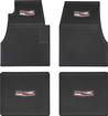 1955-57 Chevy; Ribbed Rubber Floor Mat Set; with "Chevrolet" Crest ; Black; 4 Piece Set