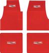 1955-57 Chevy; Ribbed Rubber Floor Mat Set; with "Chevrolet" Crest ; Front & Rear; Red; 4 Piece Set