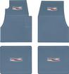 1955-57 Chevy; Ribbed Rubber Floor Mat Set; with "Chevrolet" Crest ; Light Blue; 4 Piece Set