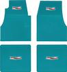 1955-57 Chevy; Ribbed Rubber Floor Mat Set; with "Chevrolet" Crest ; Turquoise; Front & Rear; 4 Piece Set